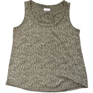 J Jill Pure Jill Grey Cotton Linen‎ Space Dye Sleeveless Tank Top Small S